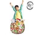 thumbnail image 3 of Floral Storage Toy Bag Chair, Strawberries with Flowers and Leaves Summer Season Themed Eating Food, Stuffed Animal Organizer Washable Bag, Small Size, Vermilion Green Pink, by Ambesonne, 3 of 3
