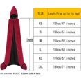 thumbnail image 3 of ALIZIWAY Capa con capucha reversible de terciopelo forrada con satén renacentista medieval Halloween Navidad Cosplay disfraz, 3 of 3