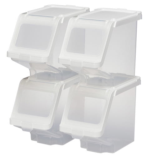 stackable storage bins with lids