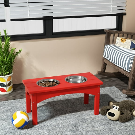 WestinTrends Elevated Modern Pet Stand Feeder for Cats & Dogs Puppy, Removable stainless steel bowls, UV and Weather Resistant