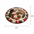 thumbnail image 3 of 3D Optical Illusion Christmas Rug Round Holiday Area Carpet with Festive Winter Snowman Pattern Detail for Entryway Indoor Living Room Floor Soft Accent Decor Atmosphere Party Ornaments Display, 3 of 4