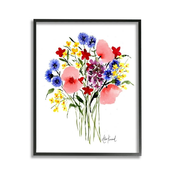 Stupell Industries Varied Flower Clusters Botanical & Floral Painting Black Framed Art Print Wall Art, 11 x 14
