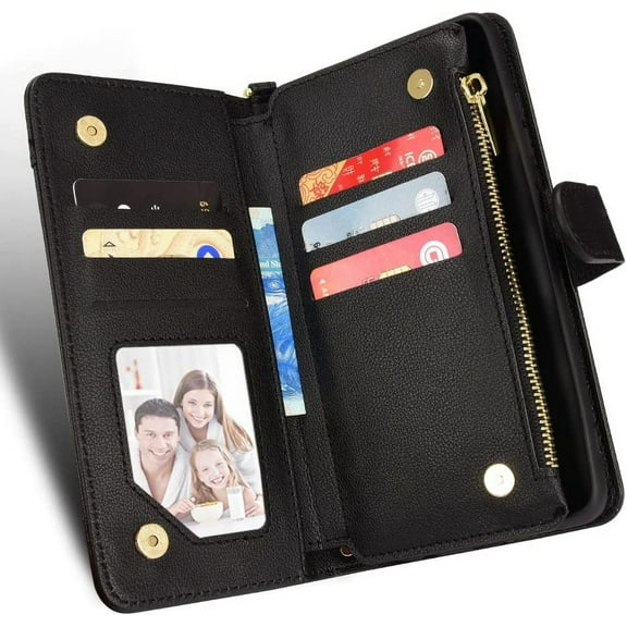 case for Galaxy Z Fold 5 Wallet Case with Card Holder, Leather Flip Folio Case with Card Slots Kickstand Phone Cover for Samsung Galaxy Z Fold 5 Case Wallet, Black