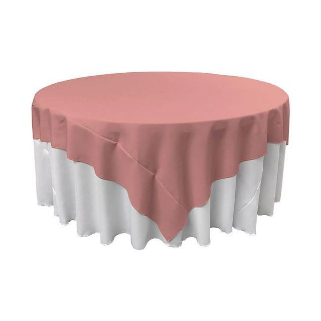 LA Linen TCpop90x90-RoseP79 Polyester Poplin Square Tablecloth, Dusty Rose - 90 x 90 in.