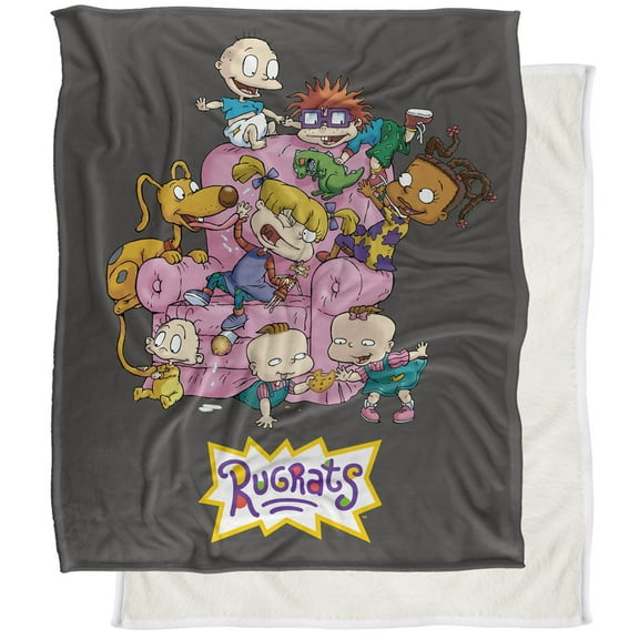 Rugrats Blanket, 50"x60" Rugrats Chair Silky Touch Sherpa Back Super Soft Throw Blanket