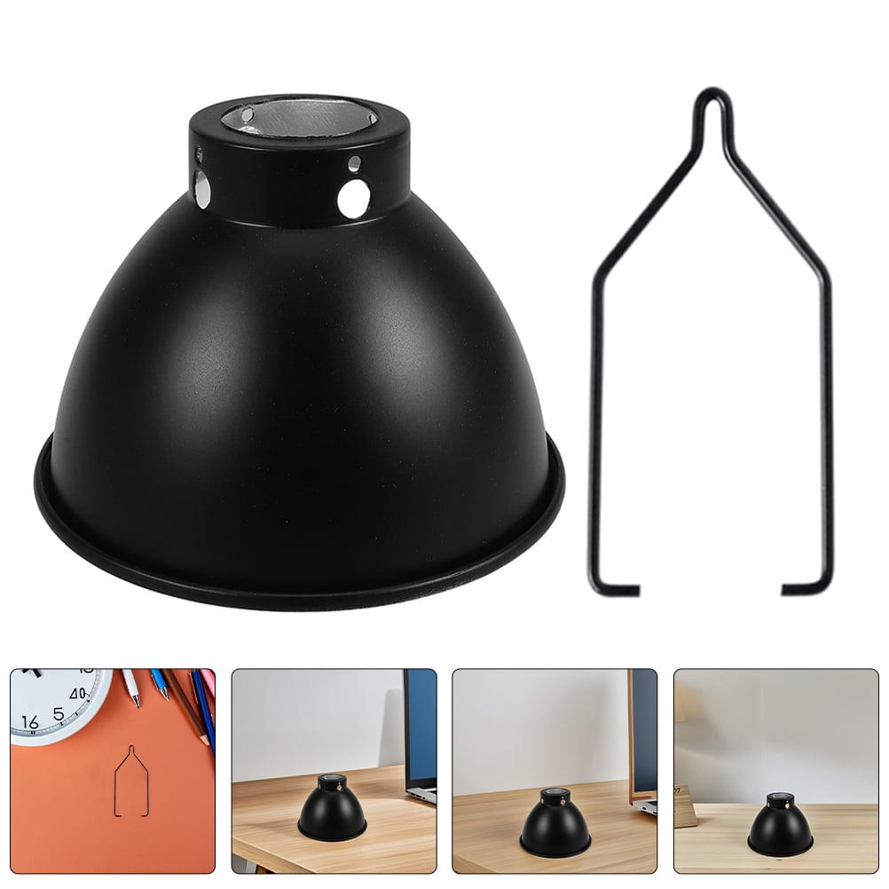OFFIGAM Black Metal Reptile Heat Lamp Dome with Efficient Heat Distribution for Terrarium and Use
