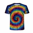 thumbnail image 4 of Patlollav Womens Crewneck Short Sleeve Tie-Dye Print Pattern Casual Tops Blouse Print Shirt, 4 of 5