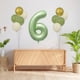thumbnail image 3 of Juego de globos del primer cumpleaños - 0-9 números de papel de aluminio y 10 globos verdes con cinta para decoraciones de fiesta, 3 of 7