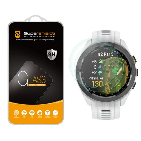 (2 Pack) Supershieldz Designed for Garmin Approach S70 (42mm) Tempered Glass Screen Protector, Anti Scratch, Bubble Free