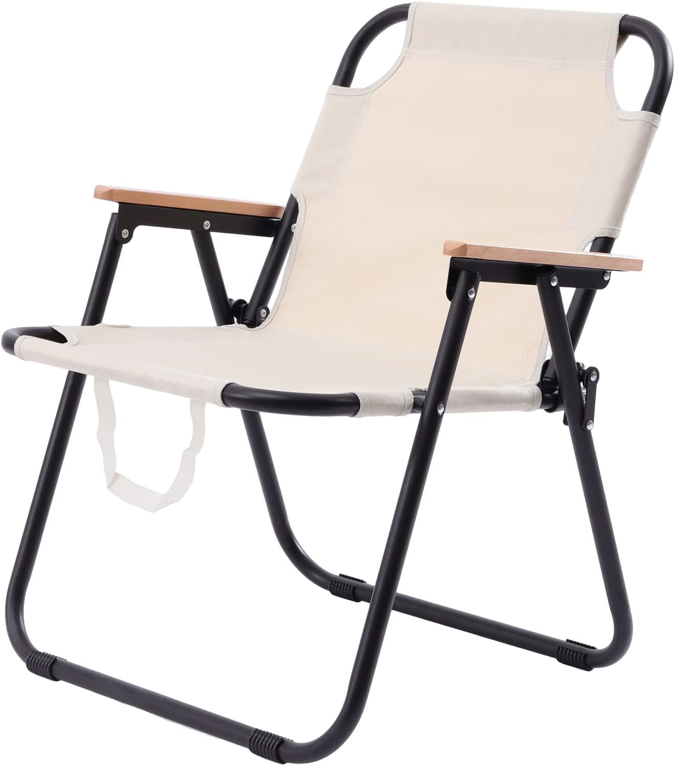 Miumaeov Portable Folding Camping Chair, Outdoor Furniture White Black
