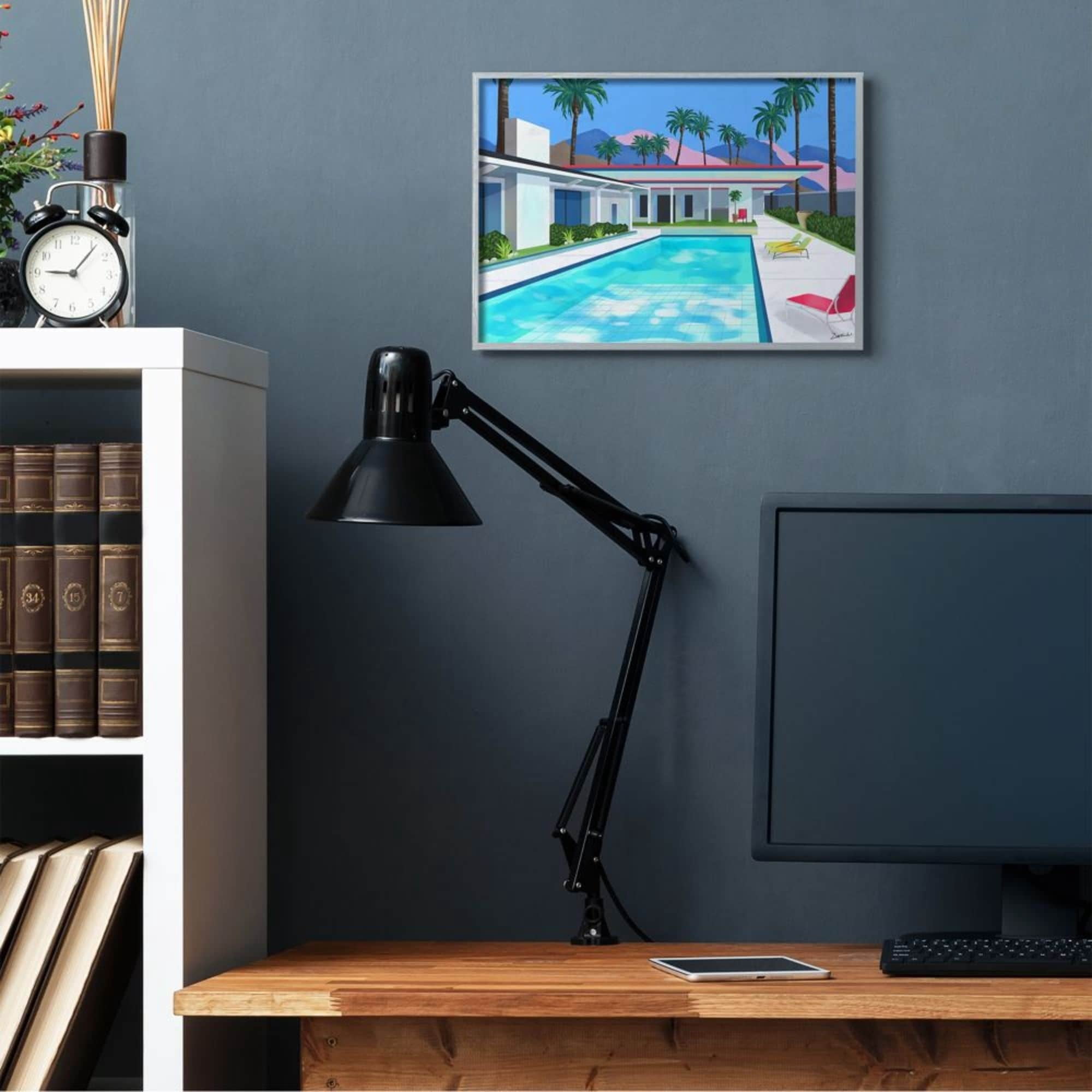 Stupell Industries Modern Architecture House Pool Tropical Palm Trees Design by Ziwei Li
