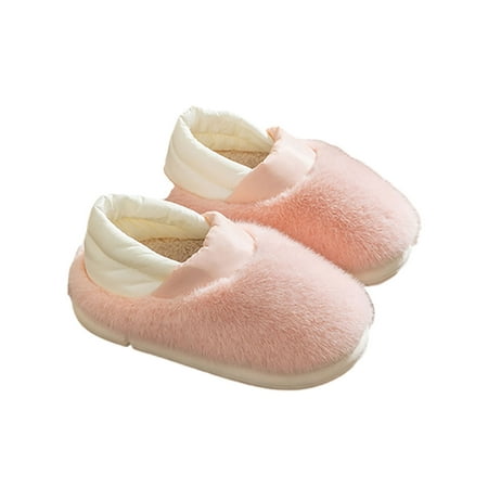 

Daeful Womens Fuzzy Slipper House Plush Slippers Memory Foam Warm Shoe Casual Indoor Home Shoes Mens Slip On Pink 5.5-6
