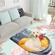 thumbnail image 5 of Saco de dormir para perros con bolsa de almacenamiento, cama para perros impermeable, cálida y plegable para viajes, Camping, senderismo, mochilero (gris + naranja), 5 of 5
