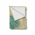 thumbnail image 2 of Jellyfish Soft Flannel Fleece Throw Blanket, Beach Summer Oceanic Life Tropicalea Animal Nautical Abstract Pattern, Cozy Plush for Indoor and Outdoor Use, 70" x 90", Sand Brown Seafoam, by Ambesonne, 2 of 6