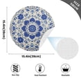 thumbnail image 2 of 15 Inch Round Grid Plate Mats Heat Non-Slip Resistant PVC Placemats for Kitchen Dining Table Decor Blue and White Batik Pattern 4PCS, 2 of 5