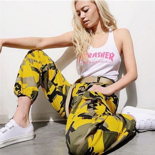 Women's Camouflage Pants Printed Drawstring Trousers Cool Pants Streetwear  Casual Multi Outdoor Jogger Pants 