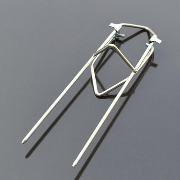 Fishing Rod Holders for Ground, Stainless Steel Stake Fishing Rod Rest, Adjustable Shore Fishing Rod Support, Portable Bank Fishing Pole Holder, Stable Dual-Prong Design Secures