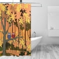 thumbnail image 3 of XMXY Cartoon Forest Animals Owls Bird Long Shower Curtains, Waterproof Weighted Thick Bathroom Curtain with 12 Plastic Hook, 72x72 Inch, 3 of 8