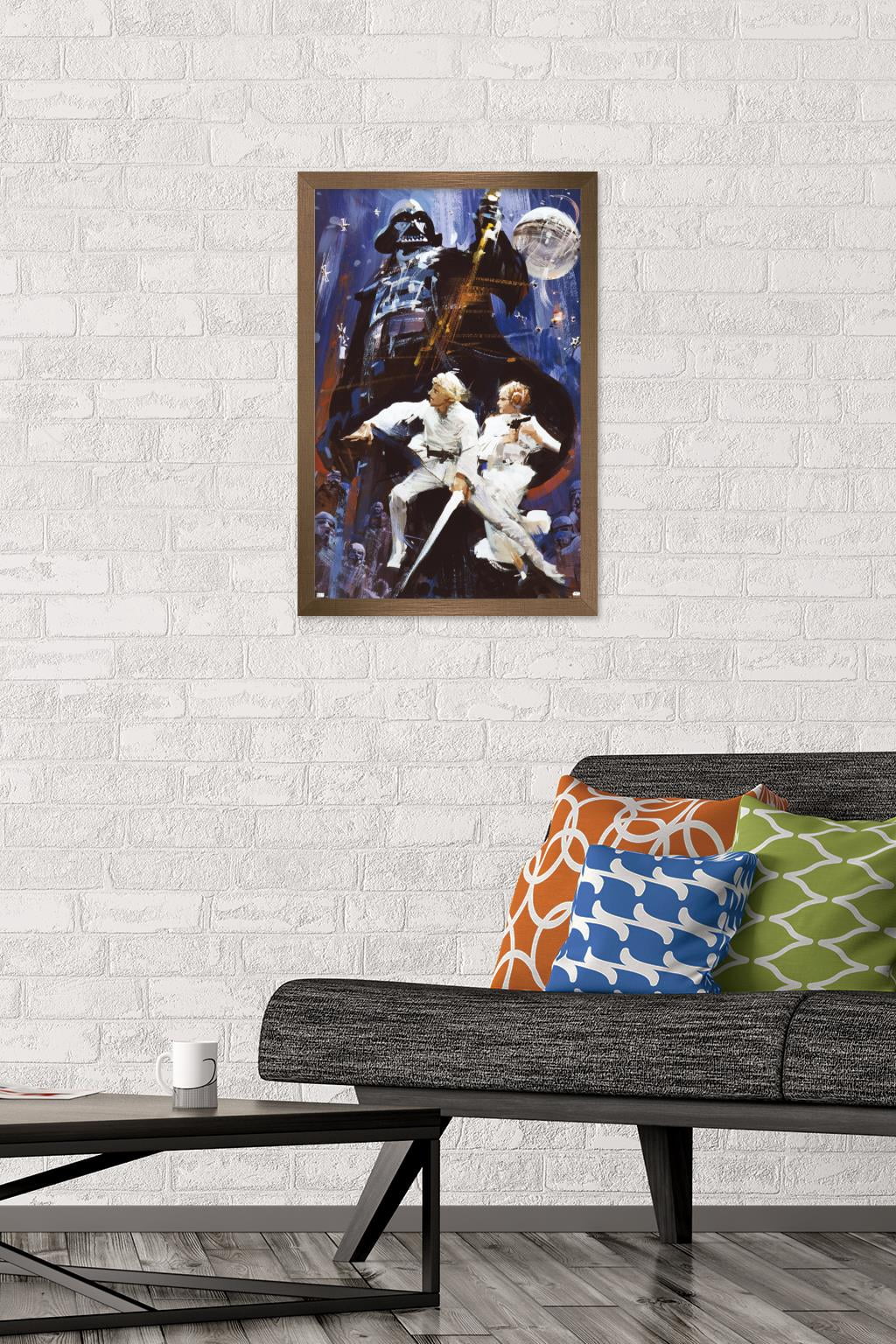 Star Wars: A New Hope - Illustrated One Sheet Wall Poster, 14.725" x 22.375" Framed