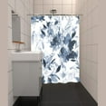 thumbnail image 5 of Small Stall 36"x72" Aqua Blue Botanical Floral Shower Curtain Set with Hooks Watercolor Ink Print Art Bathroom Curtain Modern Abstract Waterproof Bath Curtain Washable for Bathroom Decor, 5 of 6