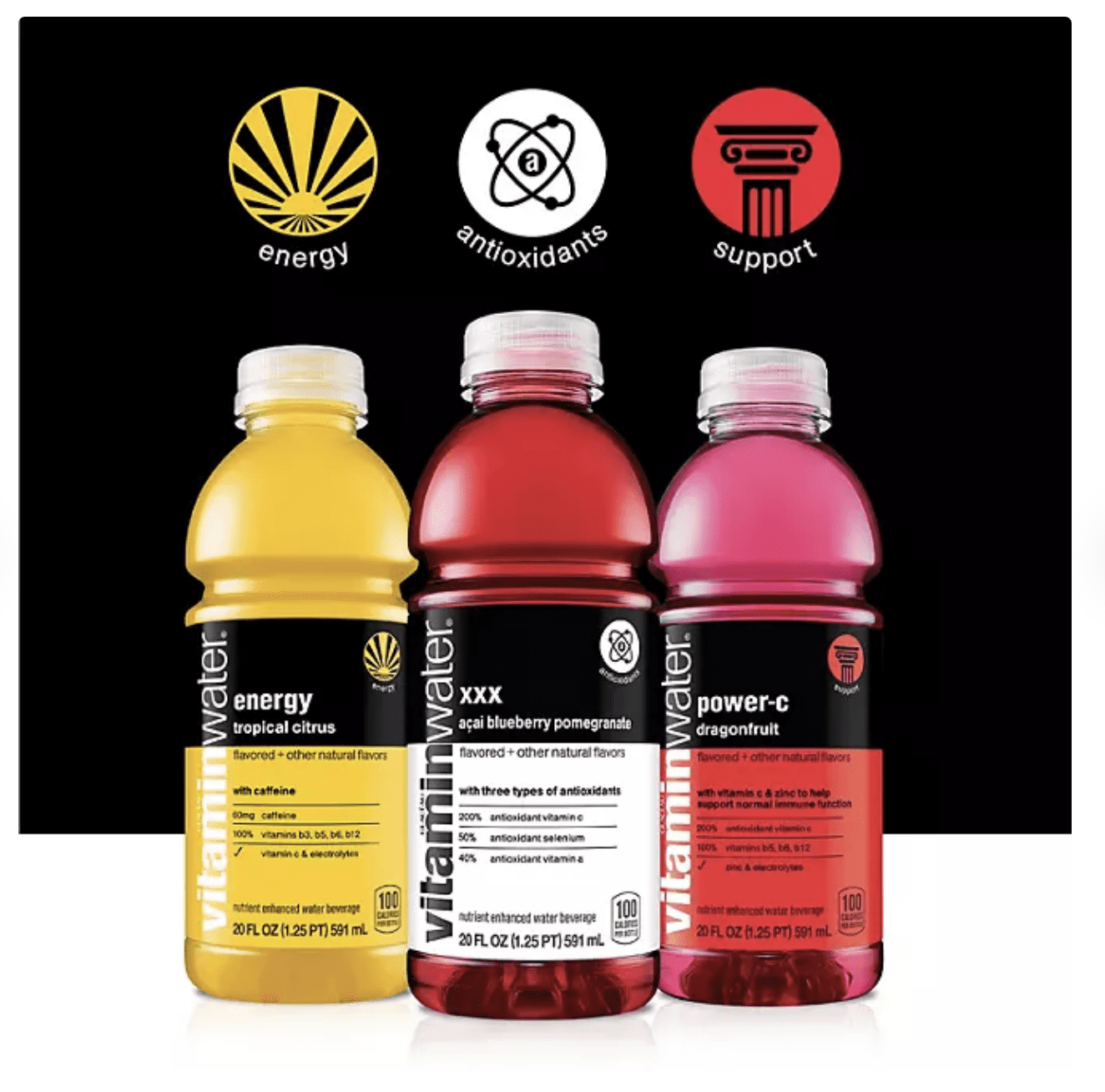 Glaceau Vitaminwater Variety Pack 20 fl. oz., 20 pk.