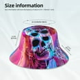thumbnail image 3 of Xecao Neon Skull With Milkshake Print Men and Women Night Reflective Hat Runner Cap Visor Bucket Hat Boonie Cap, 3 of 6