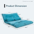thumbnail image 2 of Demi Bonn Adjustable Floor Sofa Couch, Foldable Lazy Sofa Sleeper Bed, Multi-Functional Floor Loveseat, 6-Position Adjustable Sleeper Lounge Couch with 2 Pillows, for Reading, Gaming, Blue, 2 of 7
