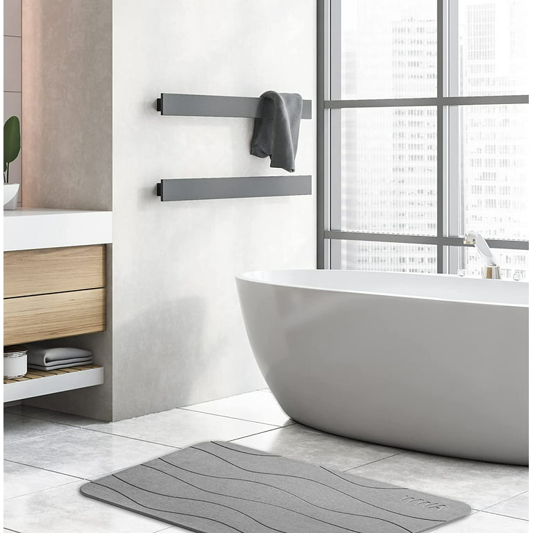 Bathroom Bath Mat Rug, Diatomaceous Earth Water Absorbent Rubber Backe –  ecomsdeal
