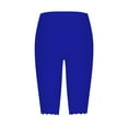thumbnail image 5 of Blue Women's Leggings, Capri Leggings For Women Knee Length Capri Leggings Summer Cropped Pants Casual Solid Comfy Capris,Women's Legging XL, 5 of 5