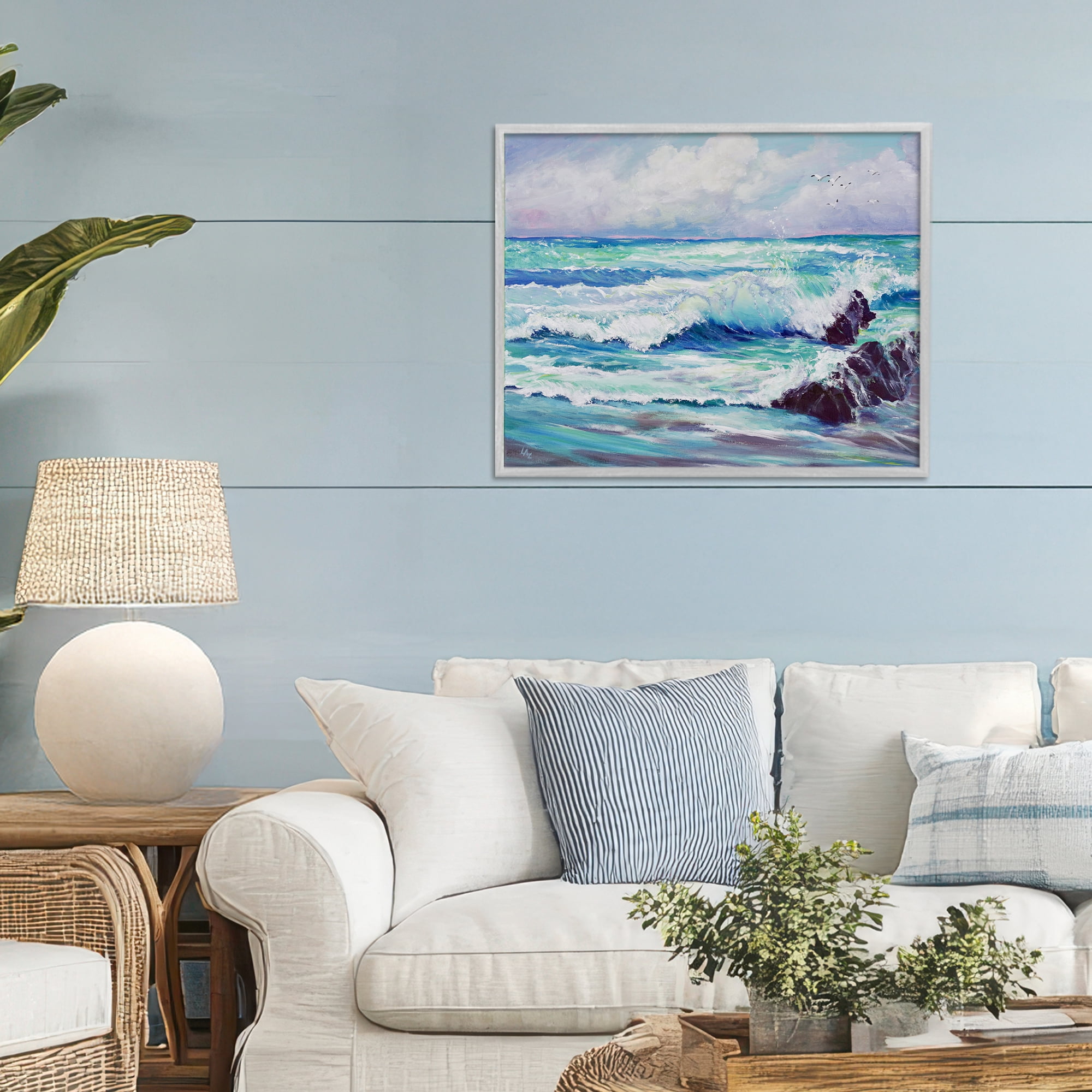 Stupell Industries Down By The Sea Gray Framed Giclee Art, design by Lee Ann Zirbes