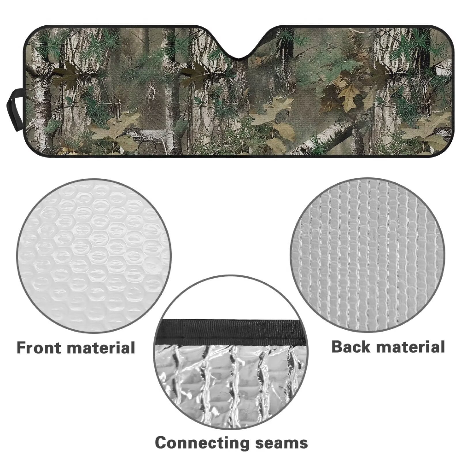 Uorisanigo Windshield Sunshade for Jeep Wrangler, Camo Hunting Wood Car Sun Shade Windshield Shade Sun Visor Mat for 1997-2017 Jeep Wrangler Rubicon Sahara TJ JK JKU 2/4 Doors