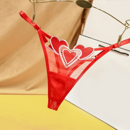 Pavied Thongs for Women Womens Underwear Women Lace Briefs Hollow Out Panties Crochet Lace Up Panty Thongs G String Lingerie Underwear Cheeky Underwear No Show Underwear Red One Size
