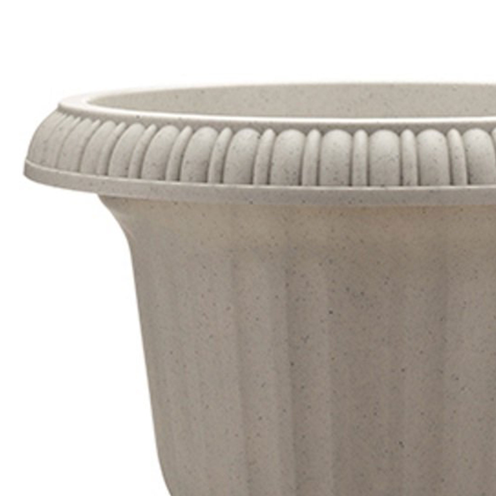 Southern Patio 14" Outdoor Lightweight Resin Utopian Urn Planter, Stone, 2 Pack