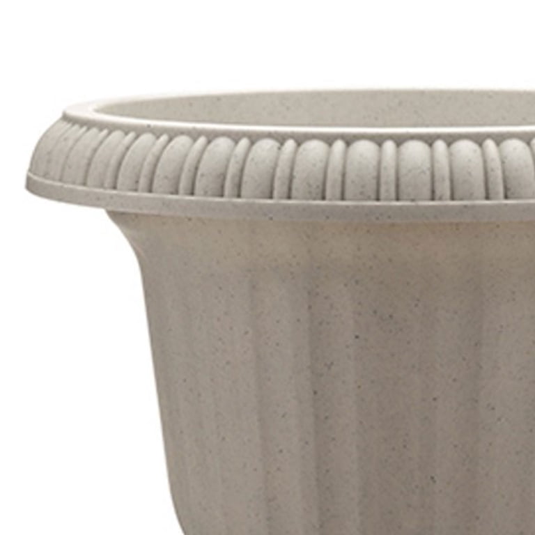 Southern Patio Utopian Urn Planter, 14" Gray Resin photo 7