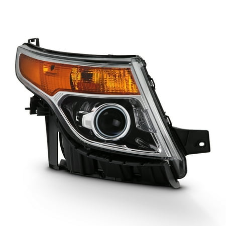 - Fits 2011-2015 Ford Explorer Chrome Right Pasenger One Side Projector Headlight