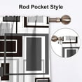 thumbnail image 5 of Dark Grey Kitchen Curtains Tiers and Valances Set 3 Piece for Windows Grey and Black Kitchen Window Curtains Set,Geometric Modern Art Valances for Living Room(36" Tiers Set), 5 of 6