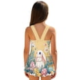 thumbnail image 2 of DISNIMO Bunny Daisy Print Girls One Piece Swimsuit Easter Egg Printed Sleeveless Skirted Bathing Suit Soft Stretch Swim Dress Size 3-13T, 2 of 8
