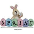 thumbnail image 5 of Easter Bunny Holding Eggs and Happy Desktop Decorations, Resin Easter Bunny Rabbits Figurine Tabletop Centerpiece for Spring Decor Easter Home Office Party Decor, 5 of 5
