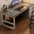 thumbnail image 2 of Computer Table Office Desk Bedroom Workbench Simplicity Modern Office Desk Study Secretaire Bureaux Meuble Work Furniture QF50OD My Lux Decor Round, 2 of 21