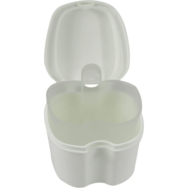 Dent Art Denture Box in White Color - Dental Orthodontic Retainer Case | Teeth Storage Box, Denture Storage Case Fake Tooth Holder with Strainer (2)
