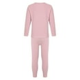 thumbnail image 4 of TiaoBug Kids Girls Boys Thermal Underwear Long Johns Long Sleeve Undershirts with Leggings 2 Piece Set Pink 2-3, 4 of 7