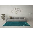 thumbnail image 3 of Ahgly Company Indoor Rectangle Abstract Turquoise Blue Modern Area Rugs, 2' x 4', 3 of 4
