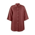 thumbnail image 4 of Idoravan Women Sets Clothing Clearance Womens Solid Color Single Breasted Short Sleeve Shirt Shorts Loose Casual Suit, 4 of 9