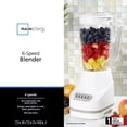 thumbnail image 3 of Mainstays 6 Speed Blender with 48 Ounce Jar with Stainless Steel Blade,White, 3 of 8