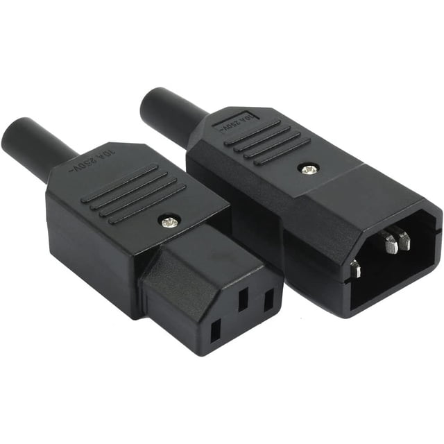 Conector de toma de corriente de enchufe adaptador recto de terminal de 3 pines, toma de corriente AC-013 par macho hembra