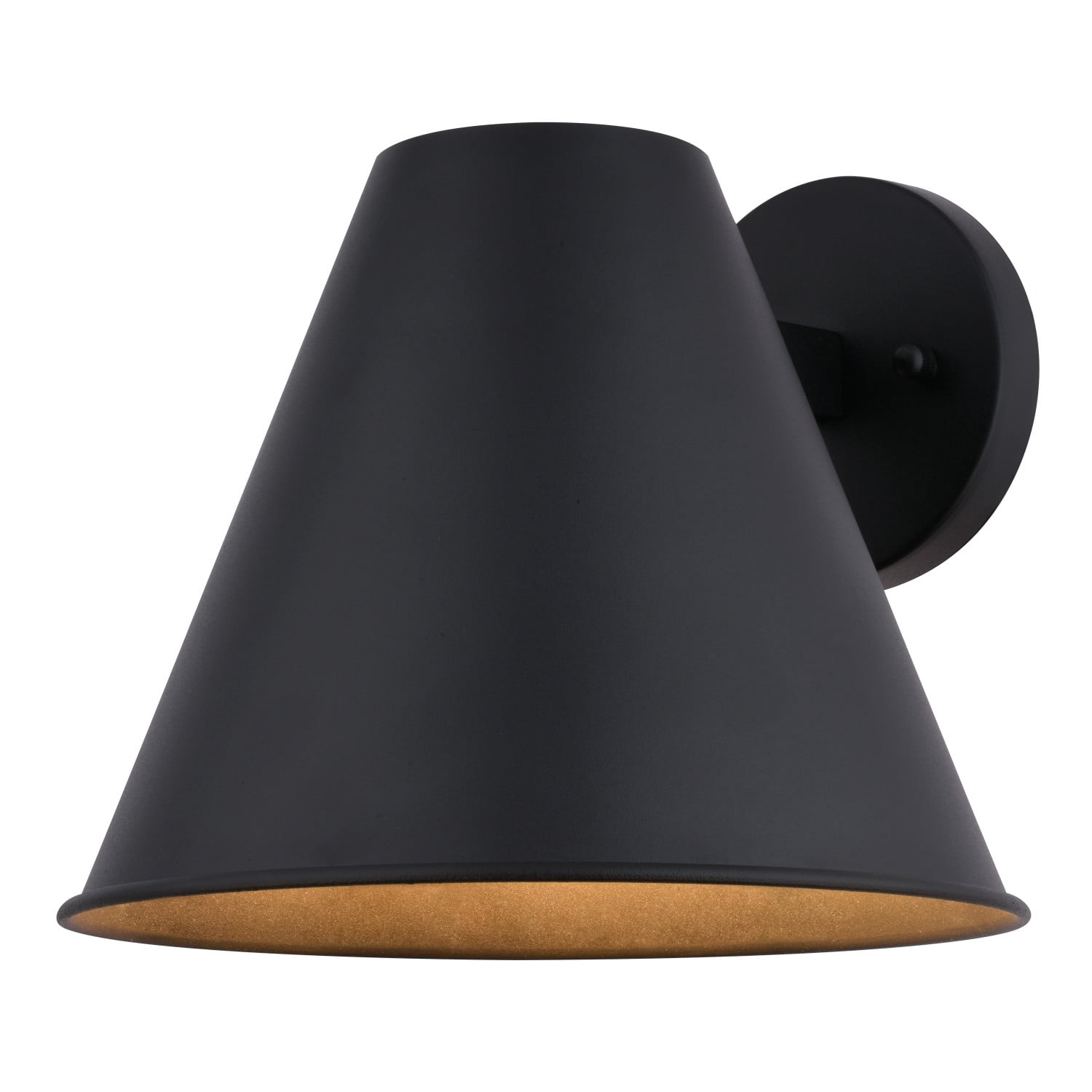 Smith 9 in. H Black Outdoor Hardwired Sconce Wall Light made of Durable Steel, Metal Shade, Dark Sky Compliant