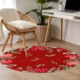 thumbnail image 4 of Valentine's Day Love Heart Round Area Rug 3.3Ft Washable Circle Rugs for Dining Room Table, Eucalyptus Red Love Heart Non-Slip Carpet Floor Mats Indoor Outdoor Carpet Runner Aesthetic Home Decor, 4 of 8