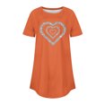 thumbnail image 3 of FAIWAD Tuniques à Manches Courtes pour Femmes, Col Rond, Blouses Amples, T-shirts Graphiques avec Cœur Mignon, 3 of 3