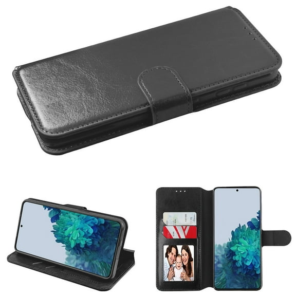 Element Series Book-Style Leather Folio Wallet Case for Samsung Galaxy S21 Plus 5G - Black