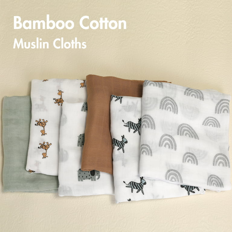  HGHG Bamboo Muslin Swaddle Blankets Premium Receiving